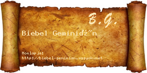 Biebel Geminián névjegykártya